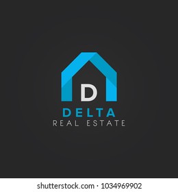 Letter D Initial Real estate logo icon