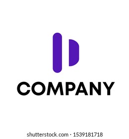 letter D initial shape vector logo