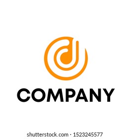 letter D initial sign logo design vector template