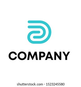 letter D initial sign logo design vector template