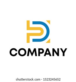 letter D initial sign logo design vector template
