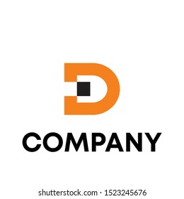 letter D initial sign logo design vector template