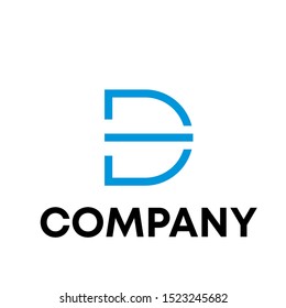 letter D initial sign logo design vector template