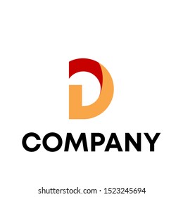 letter D initial sign logo design vector template