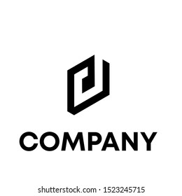letter D initial sign logo design vector template