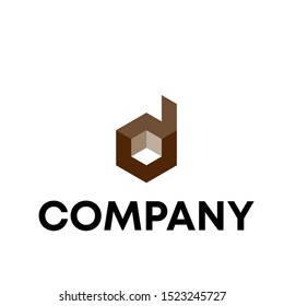 letter D initial sign logo design vector template