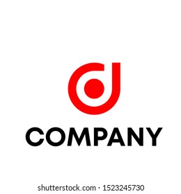 letter D initial sign logo design vector template