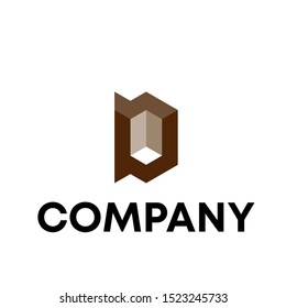 letter D initial sign logo design vector template