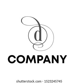 letter D initial sign logo design vector template