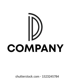 letter D initial sign logo design vector template