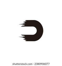 Letter D ink geometric symbol simple logo vector