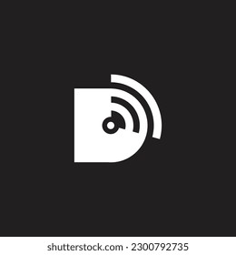 letra d señal de internet vector de logotipo geométrico simple 