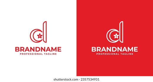 Logo de la letra D islámica, adecuado para negocios relacionados con el Islam con D inicial.