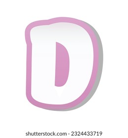 Letter D isolated on white background. Vector illustration
