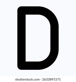 Letter D Isolated Vector Icon, Solid Style Vector Icon. 