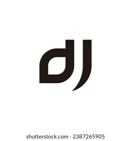 Letter d J leaf geometric symbol simple logo vector