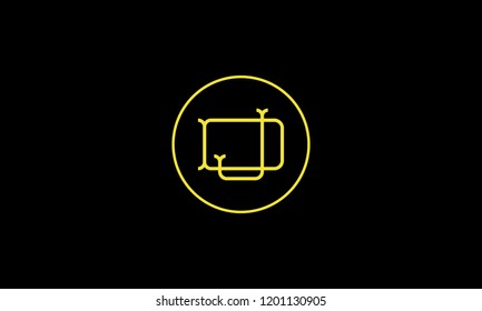 LETTER D AND J LOGO WITH CIRCLE FRAME FOR LOGO DESIGN OR ILLUSTRATION USE