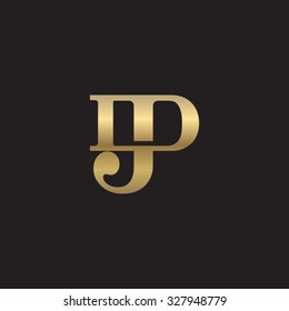 letter D and J monogram golden logo