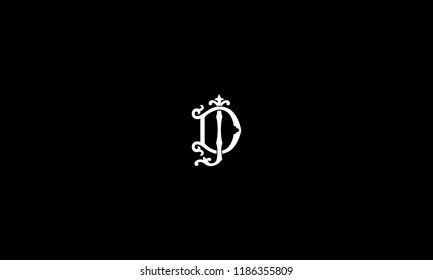 LETTER D AND J VINTAGE LOGO FOR ILLUSTRATION OR LOGO DESIGN USE