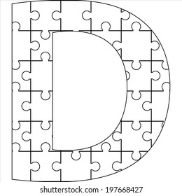 Letter D with jigsaw