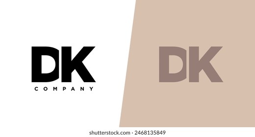 Letter D and K, DK logo design template. Minimal monogram initial based logotype.