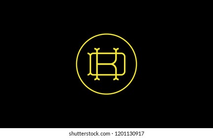 LETTER D AND K LOGO WITH CIRCLE FRAME FOR LOGO DESIGN OR ILLUSTRATION USE