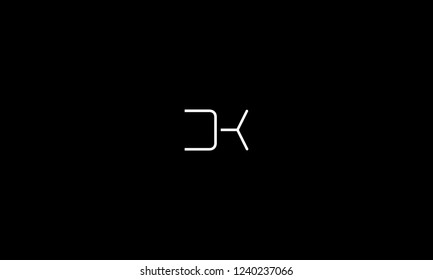 LETTER D AND K LOGO WITH NEGATIVE SPACE EFFECT FOR LOGO DESIGN OR ILLUSTRATION USE