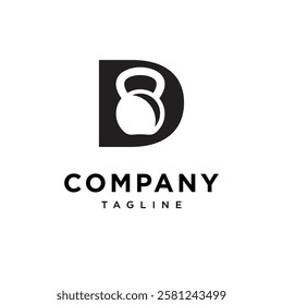 Letter D Kettlebell Logo Icon Vector