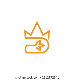 Letter D King Golden Crown Logo Vector 