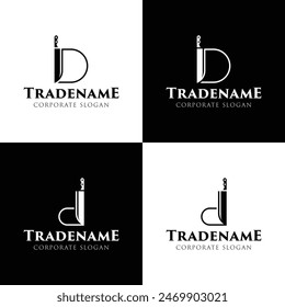 Letter D Knife Logo, for Culinary Brands, Knifemakers, and Chefs