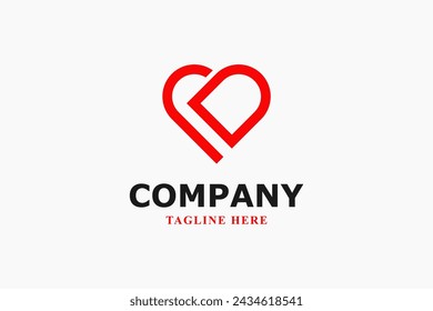 letter d and korean finger heart sign logo