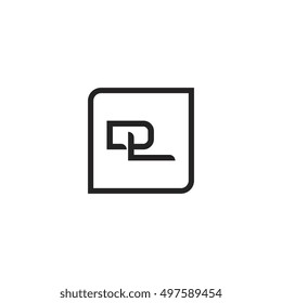 The letter D and L Monogram With Frame Square. Logo Design Template Black