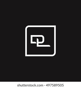 The letter D and L Monogram With Frame Square. Logo Design Template White