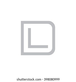 letter D and L monogram square shape logo gray