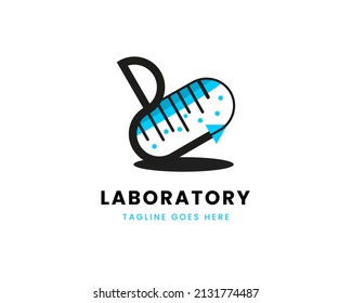 letra d con el vector de diseño del logotipo de laboratorio