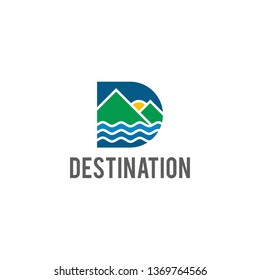 Letter D and landscape logo design inspiration