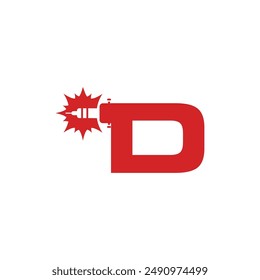 Letra D Icono de logotipo de corte láser Vector
