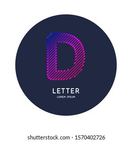 The letter D of the Latin alphabet. Display character in a bright contemporary style. Vector illustration