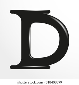 Letter "D" of the Latin alphabet. Vector illustration.