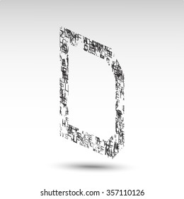 Letter "D" of the Latin alphabet. Vector illustration.