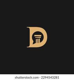 Logo de la Carta D Logo Diseño Plantilla de ley logotipo Firma logotipo
