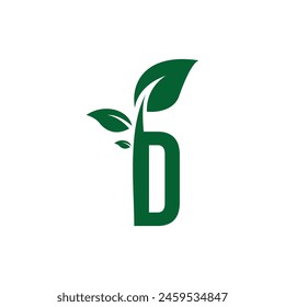 Letter D Leaf Branch-Logo-Symbol Vektorgrafik Vorlage.eps