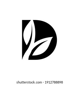 letra D mayúscula negro logo gráfico vectorial