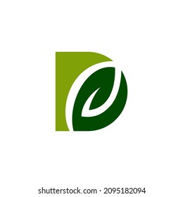 Letter D with a leaf concept. Very suitable in various natural business purposes also for icon, symbol, logo and many more.