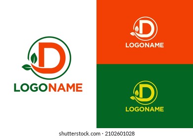 Letter D leaf concept. Very suitable for symbol, logo, company name, brand name, personal name, icon and many more.