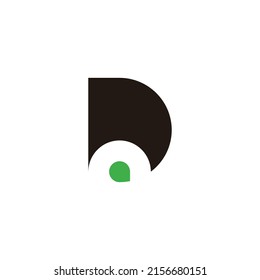 Letter D leaf geometric symbol simple logo vector