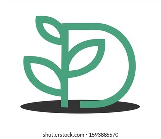 letter d leaf green logo