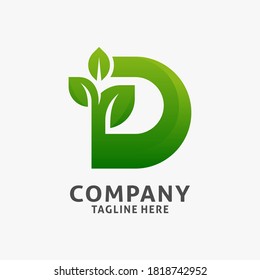 Letter D leaf logo design inspiration