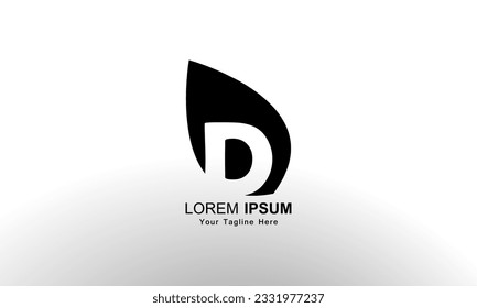 Letter D leaf logo icon design template elements
