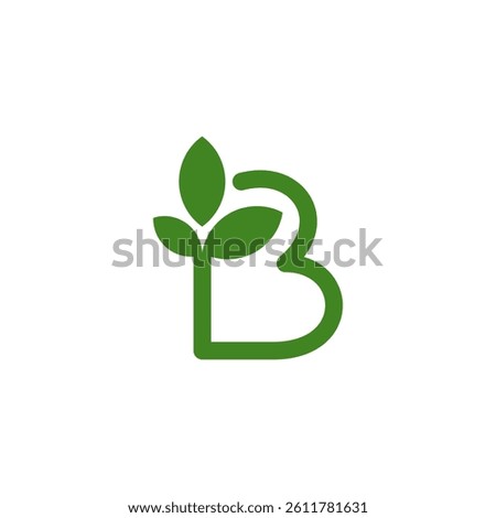 Letter D Leaf Logo, plant letter growt